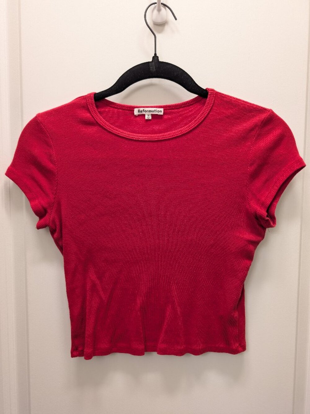 Reformation Red Cropped Baby Tee